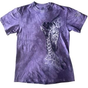 The Mountain Giraffe Graphic T-shirt Purple Tie Dye Size Medium